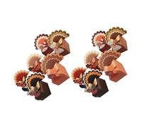AKOOSY 12pcs Turkey Treat Boxes with Sturdy Flat Bottom Multicolor Candy Cookie Packaging for Thanksgiving Party Fall Harvest Festival Favor