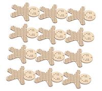 AKOOSY 12pcs Wooden Gingerbread Men Cross Stitch Plates DIY Craft Blanks for Embroidery Natural Wood Slices for Christmas Hanging Ornaments and Creative Handmade Decorations