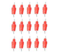 AKOOSY 15pcs Chicken Drinking Fountain Red Poultry Watering System with Stainless Steel Nipples Removable for Broilers Breeders Ducks Game Birds Home and Commercial Use