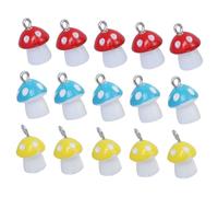 AKOOSY 15pcs Colorful Little Mushroom Earrings Mushroom Charm Collection for Jewelry Diy Supply Charm Pendants for Bracelet Making Resin for Crafting Jewels