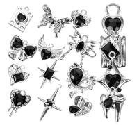 AKOOSY 16Pcs Alloy Darkness Pendants DIY Jewelry Charms Lightweight for Bracelet Necklace Earring Making Crafting Accessories
