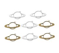 AKOOSY 16pcs Hollow Planet Alloy Pendant Frames DIY Charm for Jewelry Making Silver Bronze Hollow Frame Charms for Necklace Bracelet Crafts Accessories