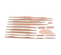 AKOOSY 17pcs Spruce Brace Wood Kit for Acoustic Guitar DIY Luthier Accessories Light Brown Smooth Surface Structural Support Sound Shaping Parts for Full Acoustic Guitar