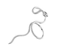 AKOOSY 1Pc Chic Snake Design Opening Finger Ring for Women Unique Statement Ring Stylish Silver Jewelry for Parties Birthdays and Daily Wear