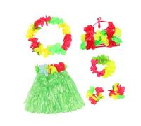 AKOOSY 1Set Hawaii Style Costume Thickened Grass Skirt Hawaiian Accessories for Summer Luau Parties Fun Dress Up Photo Props