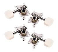 AKOOSY 2 Pair Ukulele and 4 Strings Classical Guitar Tuning Pegs Machine Heads, Easy to Tune and Reliable Metal Plastic Replacement Accessories Attractive Engraved Design for Beginners