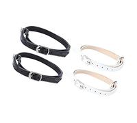 AKOOSY 2 Pairs Adjustable High Heel Shoe Straps for Women Replaceable Ankle Fixing Straps Durable Drop Black White Accessories for Comfortable Walking