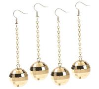 AKOOSY 2 Pairs Disco Ball Earrings for Women Lightweight Resin Dangle Jewelry Gold and Silver Alloy Costume Accessories Comfortable Party and Wedding Statement Earrings