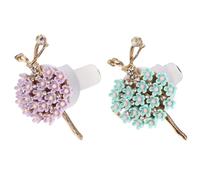 AKOOSY 2 Pcs Car Air Vent Freshener Ballet Girl Shape Aroma Clip Diamond Car Perfume Decor for Interior Purple and Green Decoration