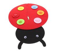 AKOOSY 2 Set Non-Woven Montessori Button Zipper Board for Handmade Early Learning Soft Fabric Craft for Basic Life Skills Kindergarten Classroom Essential Ladybird Design