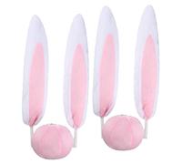 AKOOSY 2 Sets Creative Rabbit Ear Car Decor Lightweight Cloth Bunny Ears Ornament for Car Hanging Decoration Cute Cartoon Style Supply