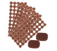 AKOOSY 2 Sets Mini Alphabet and Number Polymer Clay Stamps Reusable Letter Printing Molds with Stars and Hearts of Brown Baking and Crafting Tools for DIY Message and Decoration