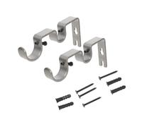 AKOOSY 2 Sets Sturdy Curtain Rod Brackets Professional Curtain Rod Supports for Home Office Fixing Holder Versatile Design for Various Styles Random Color