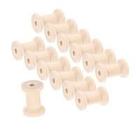 AKOOSY 20 Pcs Vintage Wooden Spools DIY Handmade Rolling Wire Tool for Sewing Craft Projects Smooth Polished Unfinished Bobbins
