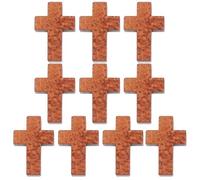 AKOOSY 200pcs Mini Cross Wooden Cross Pendants Simple Shape Design Coffee Colour DIY Jewelry Making Material for Necklace Decoration