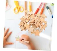 AKOOSY 200pcs Natural Wooden Star Slices Mixed Unfinished Wood Ornaments for Wedding Crafts DIY Scrapbooking Painting and Party Decorations