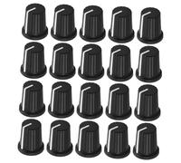 AKOOSY 20pcs 6mm Plastic Potentiometer Control Knobs with Claw Shaft, Audio Mixer Speed Adjustment Rotary Caps, Compatible Dj Console and Guitar Knob Replacement