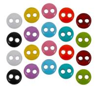 AKOOSY 20Pcs Miniature Doll Buttons, Tiny Two-Hole Plastic Fasteners, Round Colored Sewing Buttons for Doll Clothes and Craft Projects