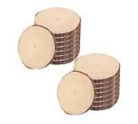 AKOOSY 20Pcs Natural Round Wood Slices Unfinished Wooden Discs for DIY Crafts Painting Decorations Coasters Centerpieces