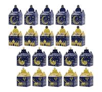 AKOOSY 20pcs Ramadan Eid Mubarak Candy Boxes with Handle Middle Eastern Themed Chocolate Treat Cookie Favor Packaging for Eid Party Decorations and Muslim Festival Supplies