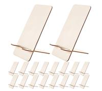 AKOOSY 20pcs Wooden Phone Stand Blank Unfinished DIY Kit Solid Wood Cell Phone Holder for Desk Craft Project Portable Support Rack