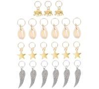 AKOOSY 21pcs Hair for Braids Elephant Star Shell Charms Braiding Hair Jewelry for Crochet Dreadlocks Extensions Party Wedding Dance Accessories