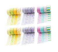 AKOOSY 24 Rolls Mini Washi Tape Removable Scrapbook Adhesive Tapes for DIY Crafts for Diaries Albums Gift Decoration Trace and Safe Crafting Random Color