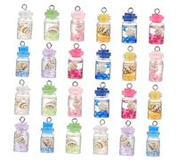 AKOOSY 24pcs Lovely Conch Drift Bottle Pendant Resin Hanging Diy Jewelry Making Accessories for Necklace and Earrings Parts