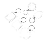 AKOOSY 25pcs DIY Photo Frame Keychains Set with Plastic Charms, Includes Rectangle, Square, Oval, Heart, round Shapes, Small Key Pendant Accessories for Photo Key Rings and Crafting