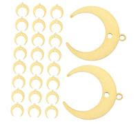 AKOOSY 25Pcs Moon Shape Copper Charms Jewelry Making Material Double Connection Lightweight Pendants for Bracelet Necklace DIY Craft Supplies