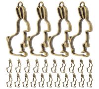 AKOOSY 25pcs Rabbit-shaped Open Back Bezels Pendants Metal Jewelry Making Charms for Necklaces Bracelets Keychains DIY Craft Supplies