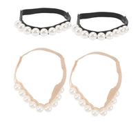 AKOOSY 2pairs Detachable High Heel Ankle Straps Elastic White Laces for Women's Shoes Prevent Shoelaces from Falling off