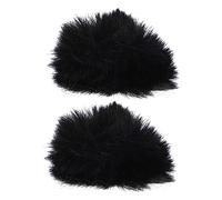 AKOOSY 2Pcs Black Microphone Sleeve Protector Soft Plush Mic Cover for Recording Meeting Room Stage Use Durable Artificial Material Replacement for Old Microphone Covers