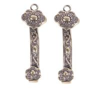 AKOOSY 2pcs Brass Ruyi Keychain Pendants DIY Chinese Feng Shui Ornaments Bag and Key Decorations