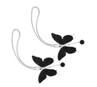 AKOOSY 2pcs car Rearview Pendant Rear View Mirror Charm Women Sun Catcher Butterfly Car Pendant Black