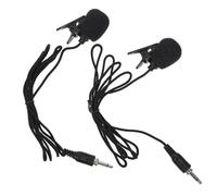 AKOOSY 2pcs Clip-on Lapel Mic Professional Recording Microphone with 3.5mm Jack High Sensitivity Core Anti-interference Nylon Metal Plastic for Teaching Amplifiers and Body Packs