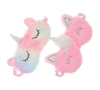 AKOOSY 2pcs Cute Unicorn Sleeping Mask Gradient Rainbow Design Soft Plush Eye Mask for Boys and Girls Girls