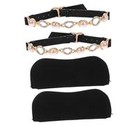 AKOOSY 2pcs Detachable Pearl Rhinestone High Heel Straps Elastic Loose Shoe Accessories for Womens Shoes Comfortable Replacement Bands for Secure Fit and Glamorous Look