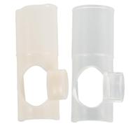 AKOOSY 2pcs Flute Blower End Cap Mouthpiece Protector with Wind Director Nozzle for Beginner Flute Practice Aid Breath Control Training Tool Membrane Protection Accessory