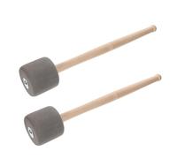 AKOOSY 2pcs Foam Bass Drum Mallets with Wood Handles Soft Foamed Heads for Percussion for Beginners Students Professionals for Practice Concerts Band Performances