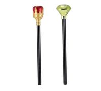 AKOOSY 2PCS Halloween Royal Queen and King Wands Plastic Medieval Scepters for Cosplay Masquerade Stage Performance Party Accessories for Adults and Teens