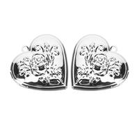 AKOOSY 2Pcs Heart-Shaped Photo Locket Pendants for Women, Silver-Plated Chrysanthemum Design Picture Frame Necklaces, Memory Keepsake Jewelry