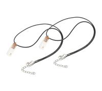 AKOOSY 2pcs Inspirational Christian Mustard Seed Necklace Mini Glass Vial Pendant with PU Leather Cord Lightweight Religious Jewelry for Women and Men Faith Keepsake Gift for Baptism and