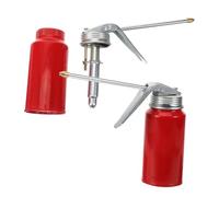 AKOOSY 2pcs Manual Oil Can with Nozzle Metal Container for Engine and Motorcycle Refillable Car Oil Dispenser Bottle for Household and Vehicle Maintenance