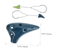 AKOOSY 2pcs Mini Ceramic Ocarina Music Instruments for Beginners Clear Sound Classical Wind Green for Early Development Random Color