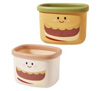 AKOOSY 2pcs Mini Desktop Trash Can Set Cute Cartoon Hamburger Shaped Rubbish Bin Lightweight Pp Material Decorative Wastebasket for Bathroom and Office Table