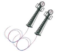 AKOOSY 2pcs Miniature Model Railway Clock Lamp Posts Scale Train Accessories DIY Micro Diorama Lighting for Building Layouts and Scenic Decorations
