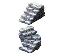 AKOOSY 2pcs Miniature Stone Steps Micro Step Models for Dollhouse Garden Landscaping Adornment Durable Straight and Curved Small Stairs Photography Props for Fairy Garden Micro Landscape