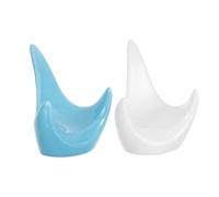 AKOOSY 2pcs Ocarina Holder Stand for Ceramic 6-hole and 12-hole Ocarinas - Triangle Display Base for Wind Instrument Collection - Blue and Multi-color Ceramic Support for Musical Instruments