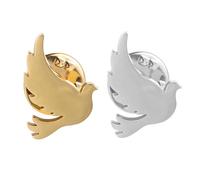 AKOOSY 2pcs Peace Dove Brooch Pins Alloy Bird Lapel Pins for Women Minimalist Symbol of Justice and Harmony Charity Event Accessories Enamel Details Stylish Daily Wear Badge